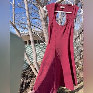 Silence + noise, summer dress, burgundy, size small